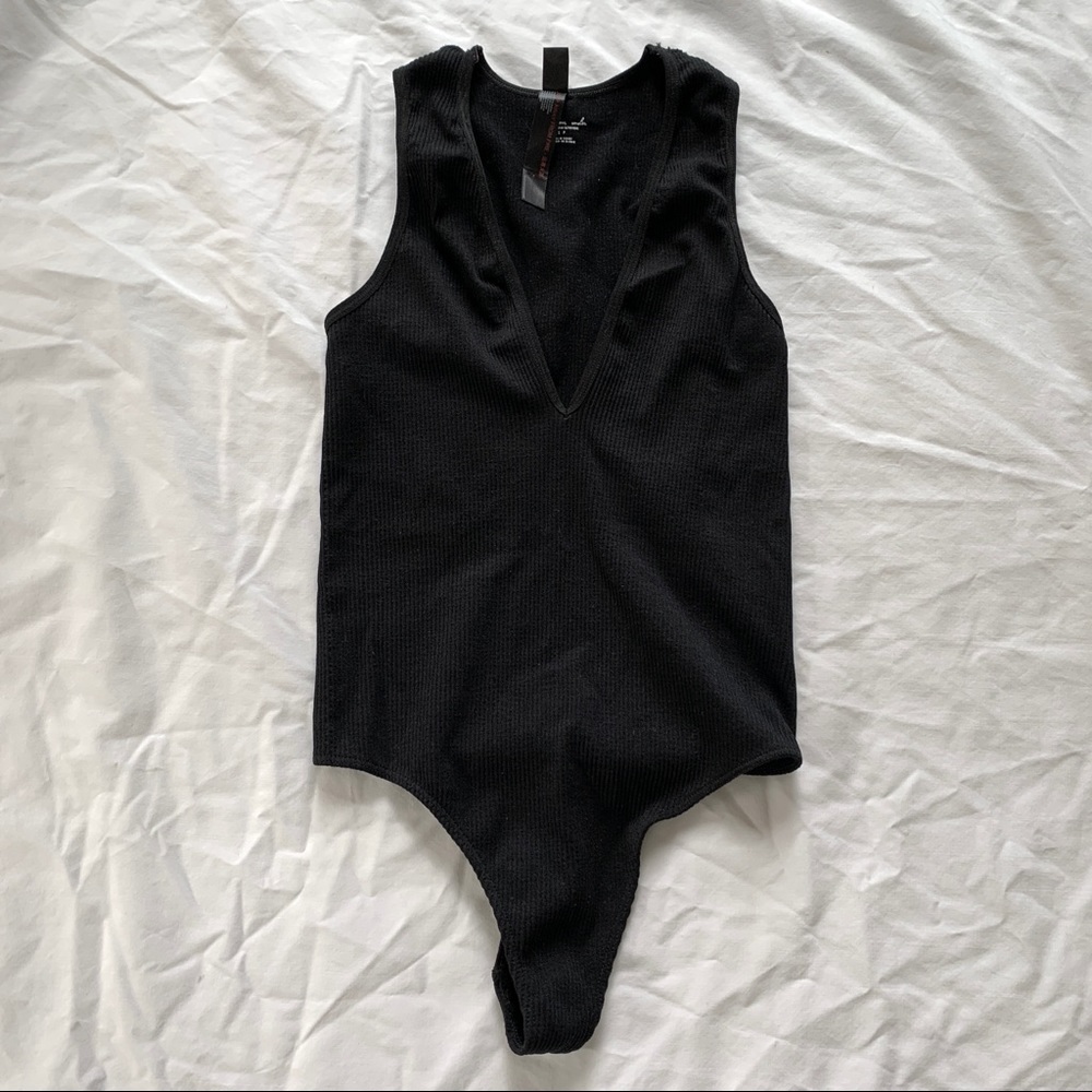 Urban Outfitters Black Ribbed Bodysuit